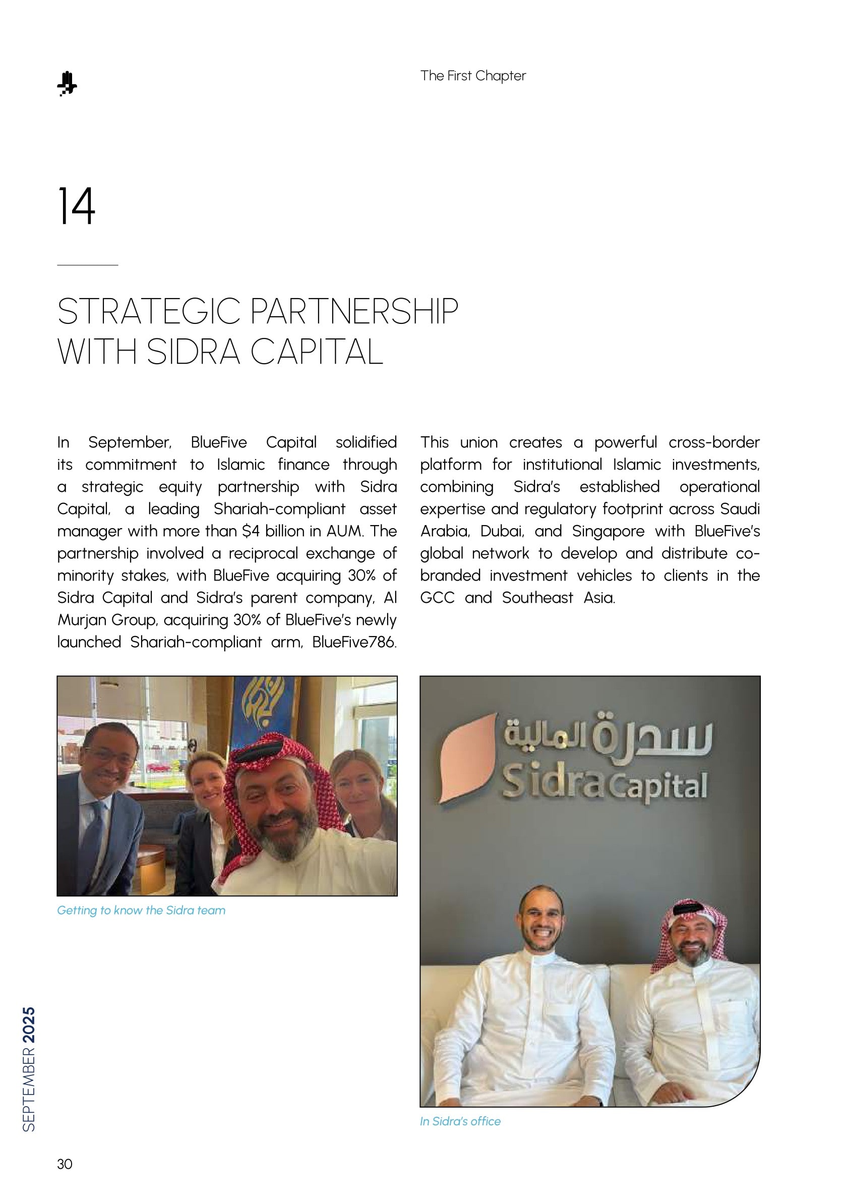 Strategic Partnership with Sidra Capital